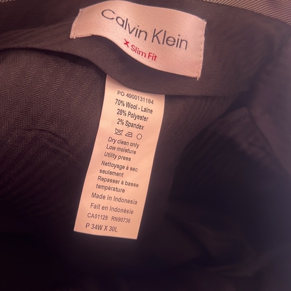 Calvin Klein Size 34W 30L STRAIGHT FIT New Pants black pockets men - Picture 16 of 16